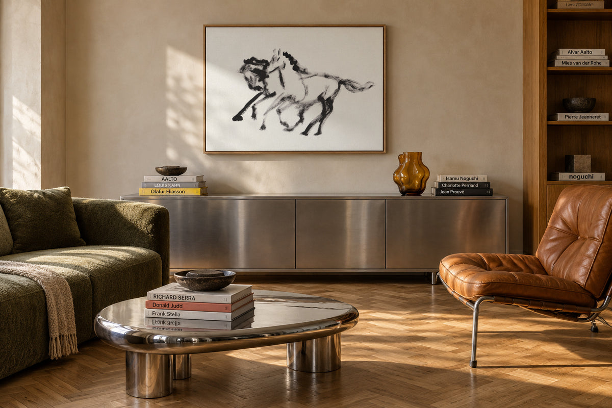 Swift Shadows - Framed canvas in an interior