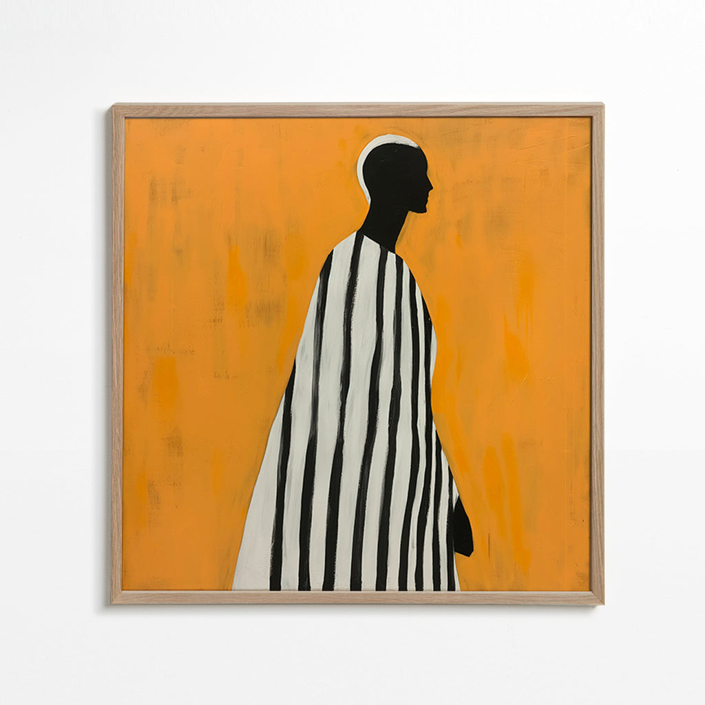 Cuadro abstracto de figura en perfil – Oak Frame