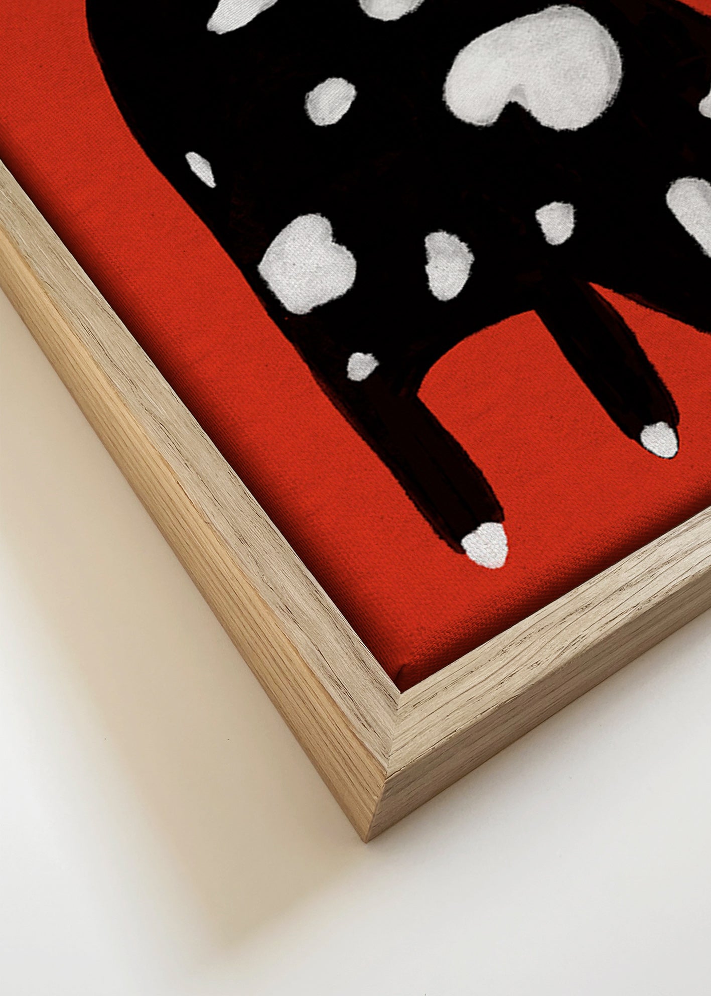 Cuadro gato salpicado sobre fondo rojo – Canvas detail