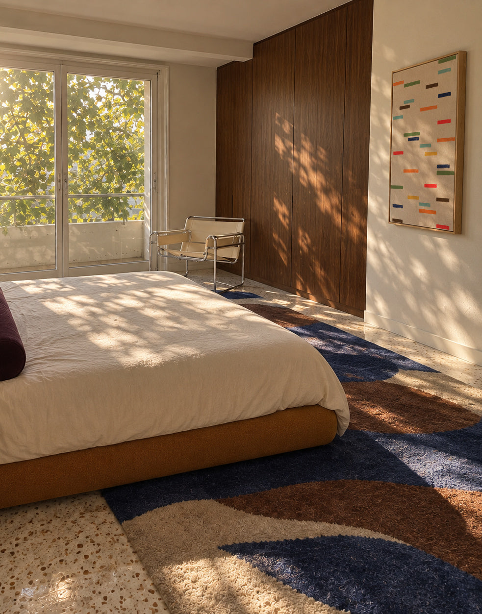 Floating Stripes - Framed canvas in an interior