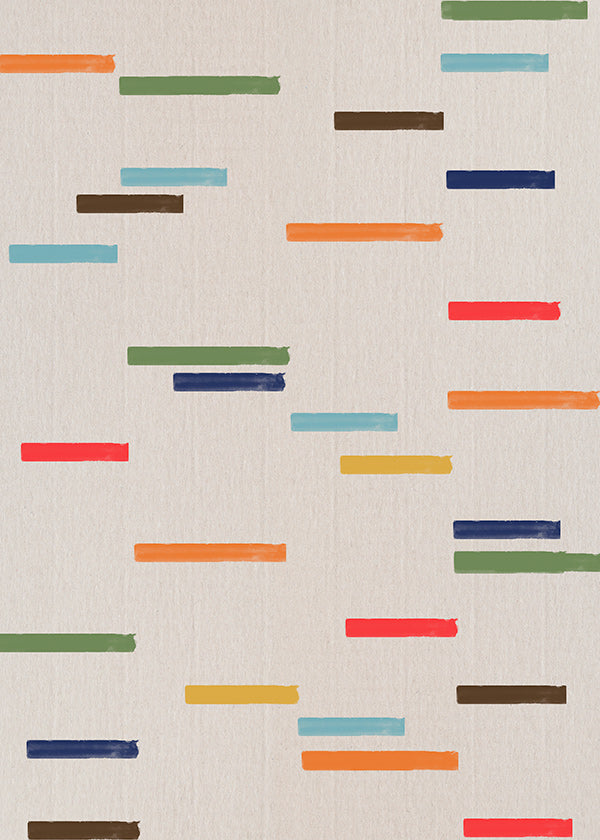 Cuadro abstracto con rayas flotantes