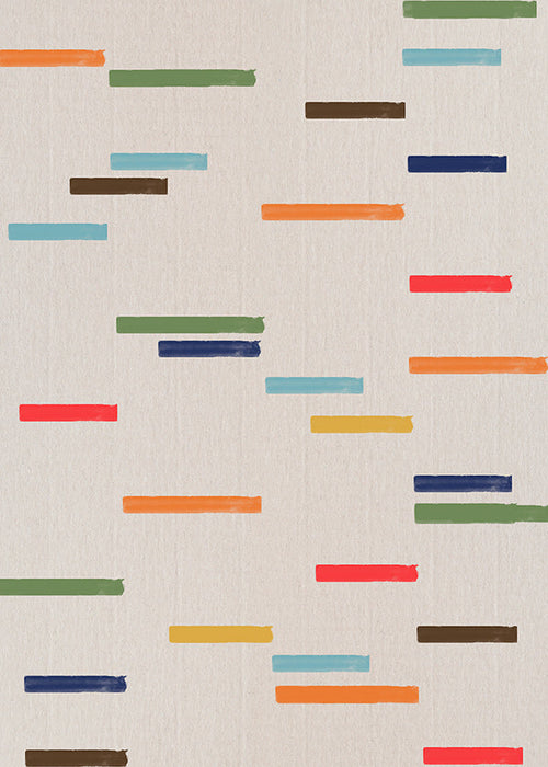 Cuadro abstracto con rayas flotantes