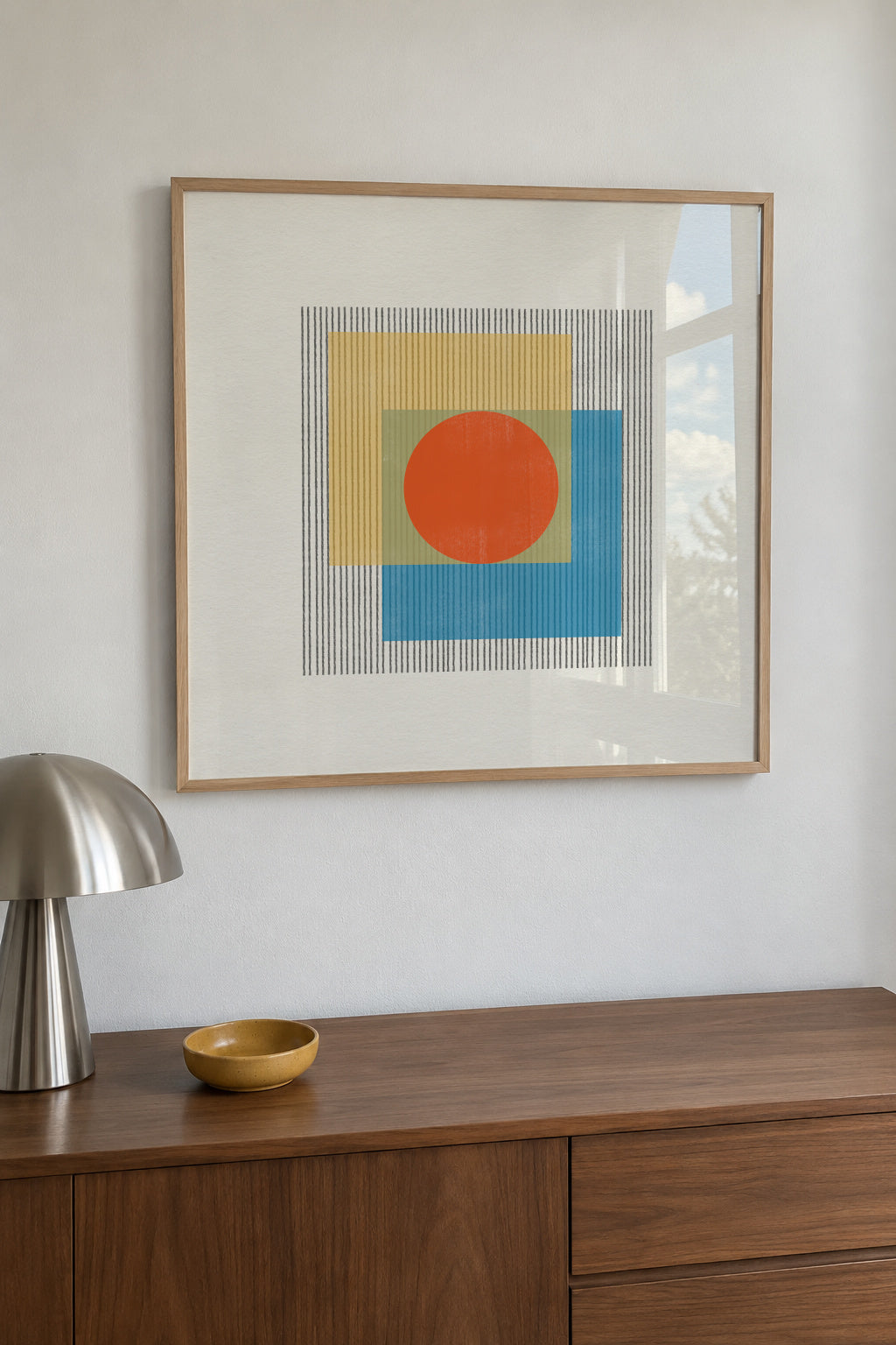 Geometric Harmony - Framed poster in an interior