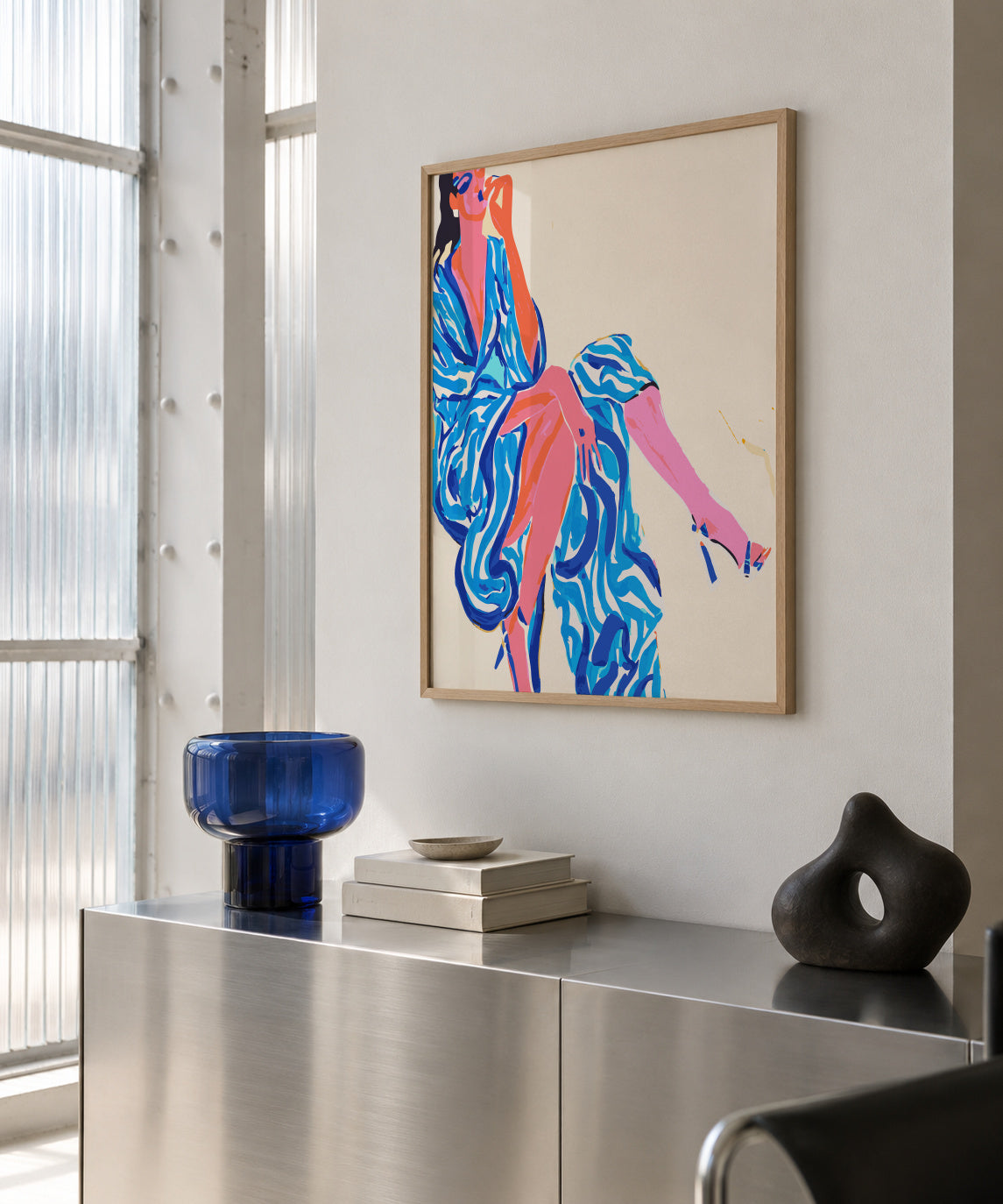 Portrait Woman in robe - Framed poster in an interior
