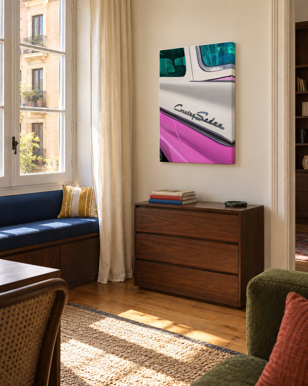 Country Sedan - Unframed canvas in an interior