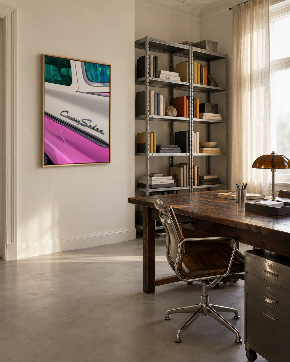 Country Sedan - Framed canvas in an interior