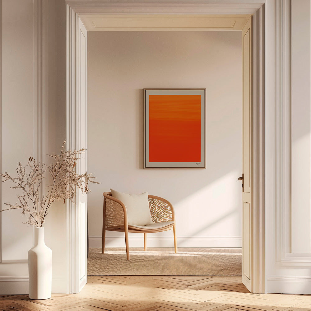 Cuadro abstracto horizonte naranja degradado – Canvas1
