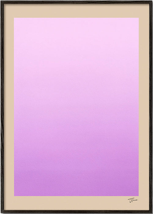 Cuadro abstracto degradado lavanda vertical – Black Frame