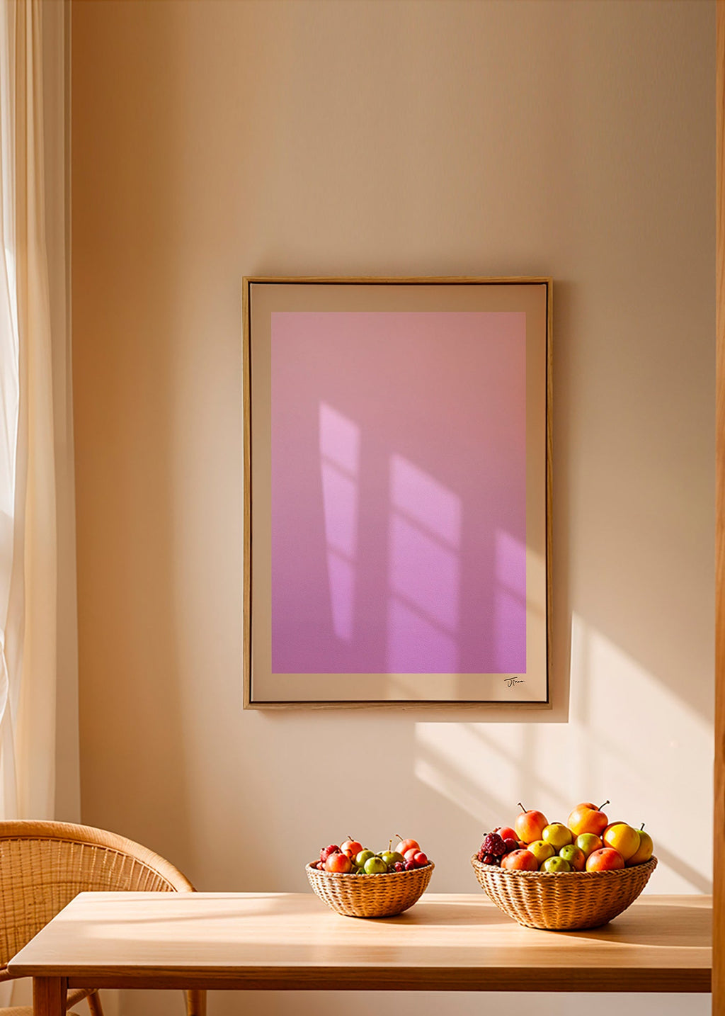 Cuadro abstracto degradado lavanda vertical – Canvas2