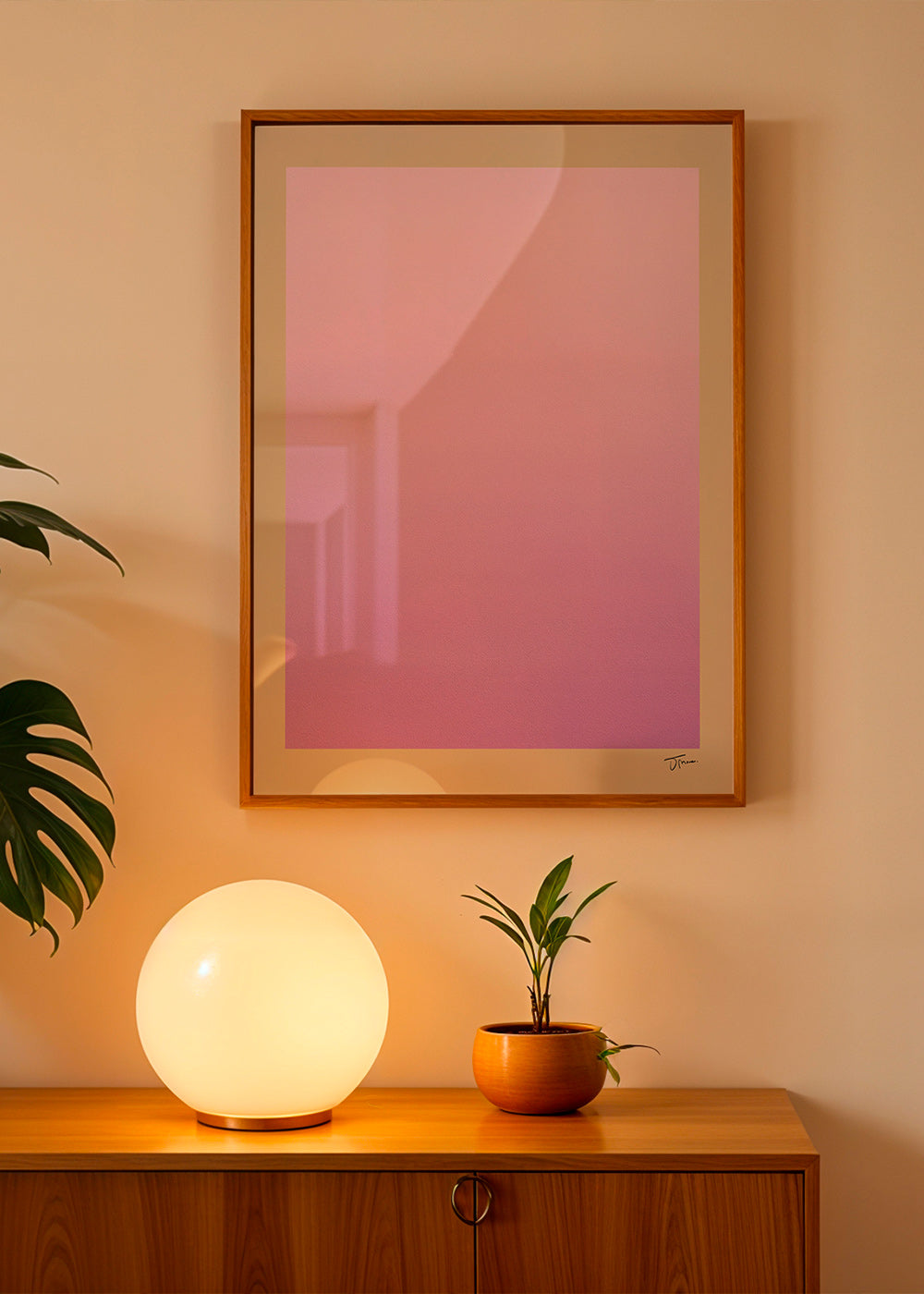 Cuadro abstracto degradado lavanda vertical – Product3