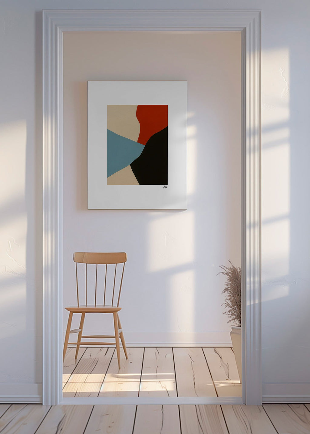 Cuadro abstracto capas orgánicas en vertical – Canvas