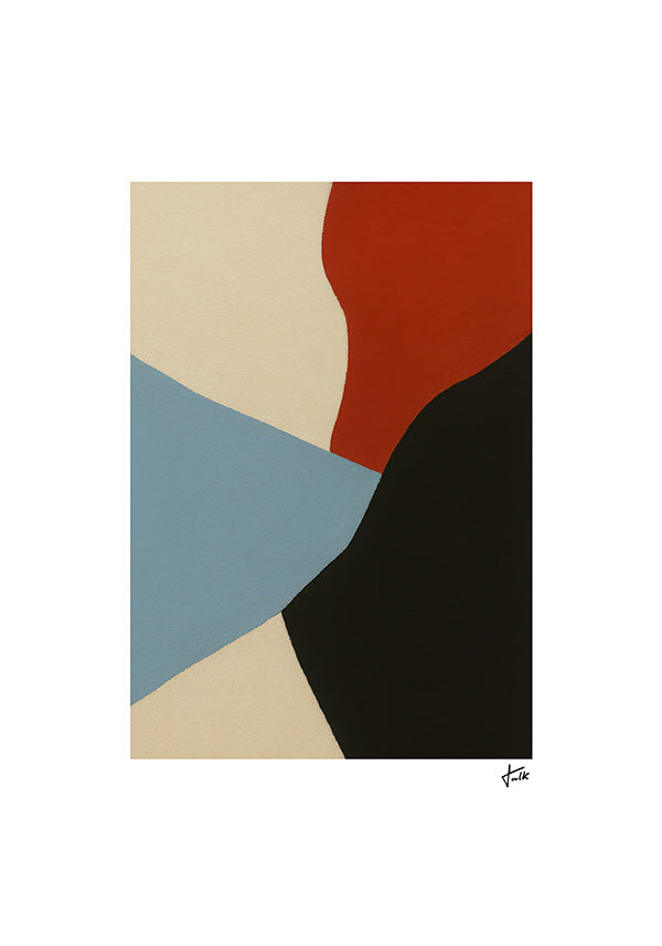 Cuadro abstracto capas orgánicas en vertical