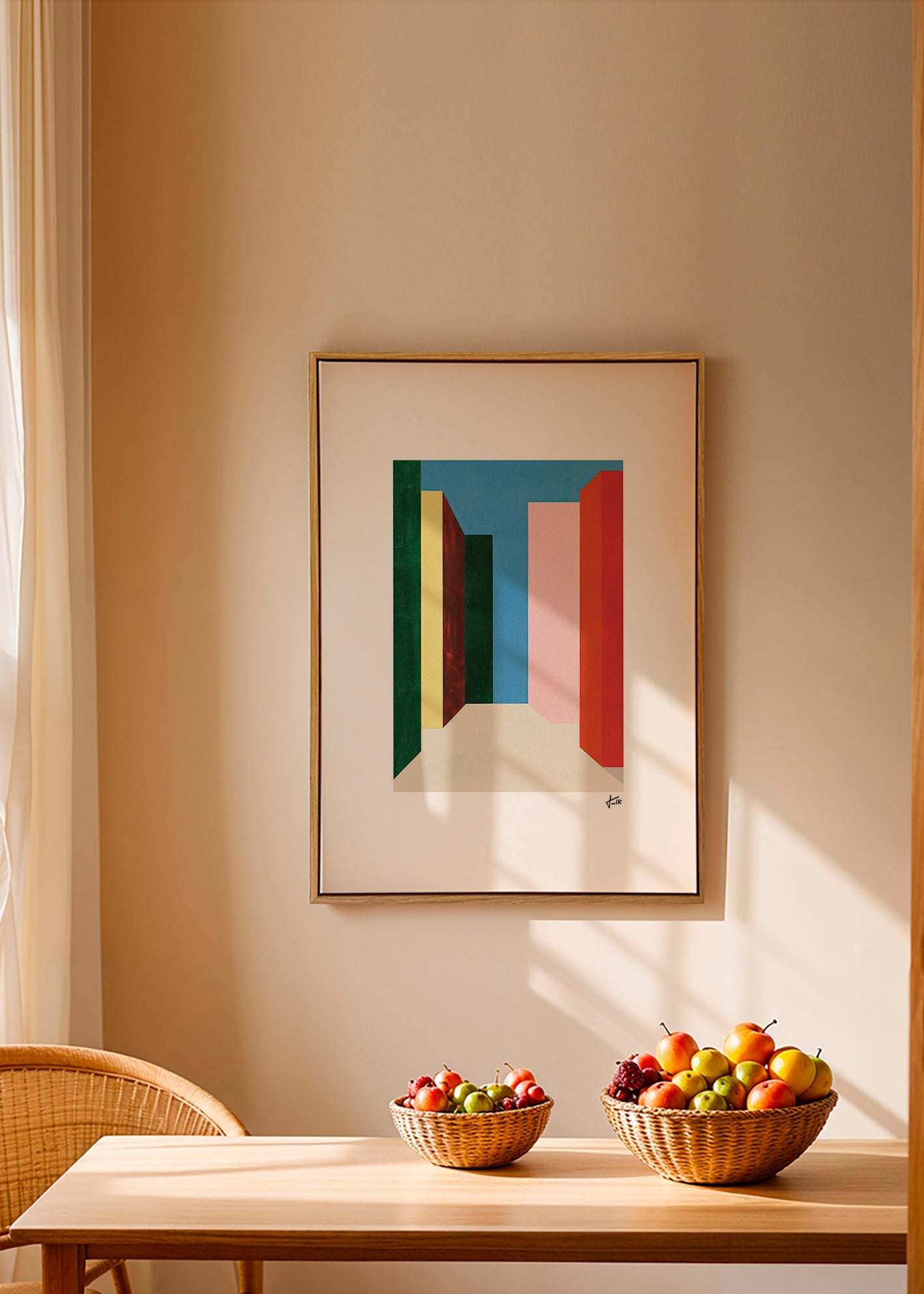 Cuadro geométrico: pasaje vertical de colores – Canvas1