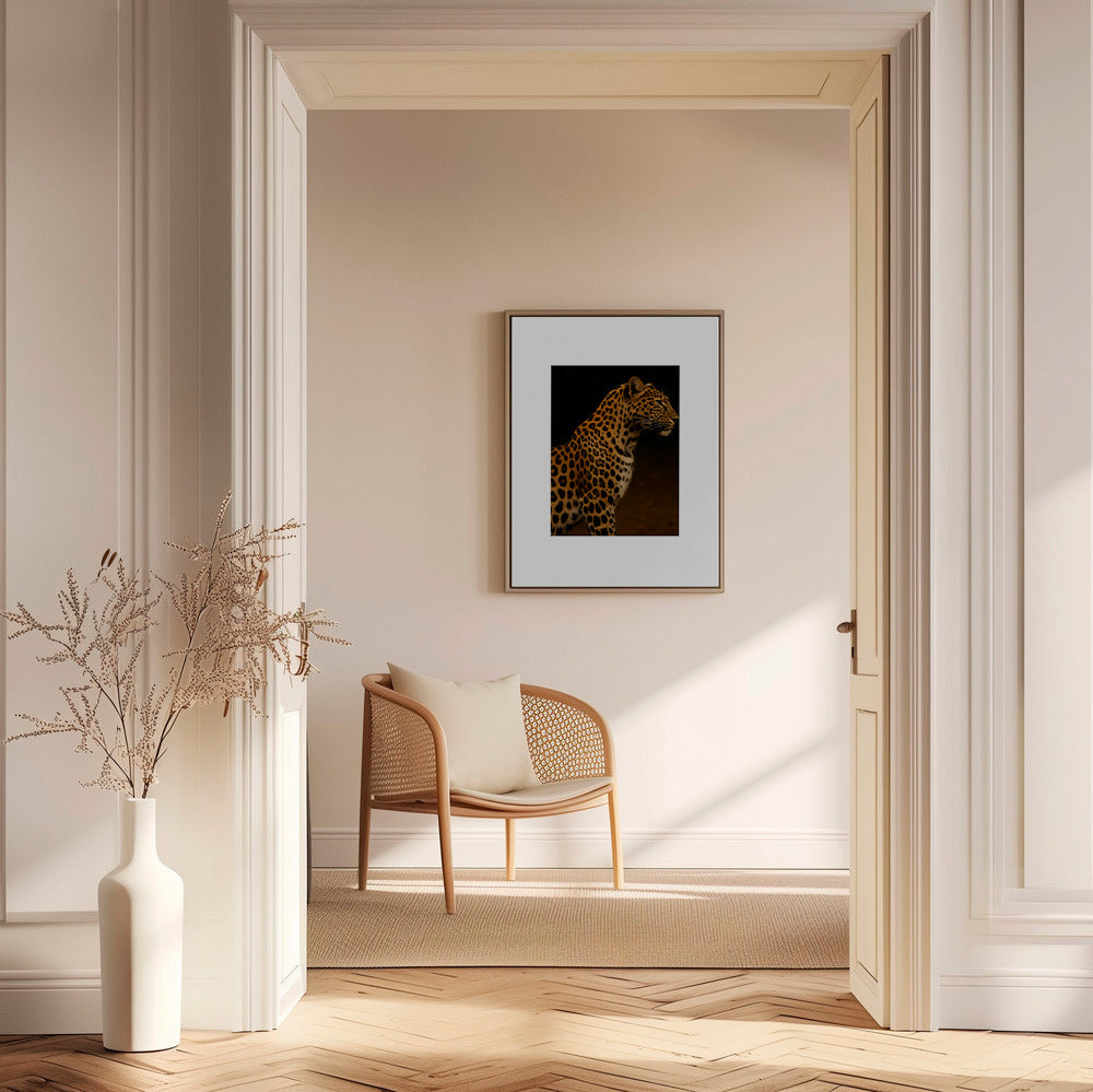 Cuadro leopardo perfil en estudio – Canvas1