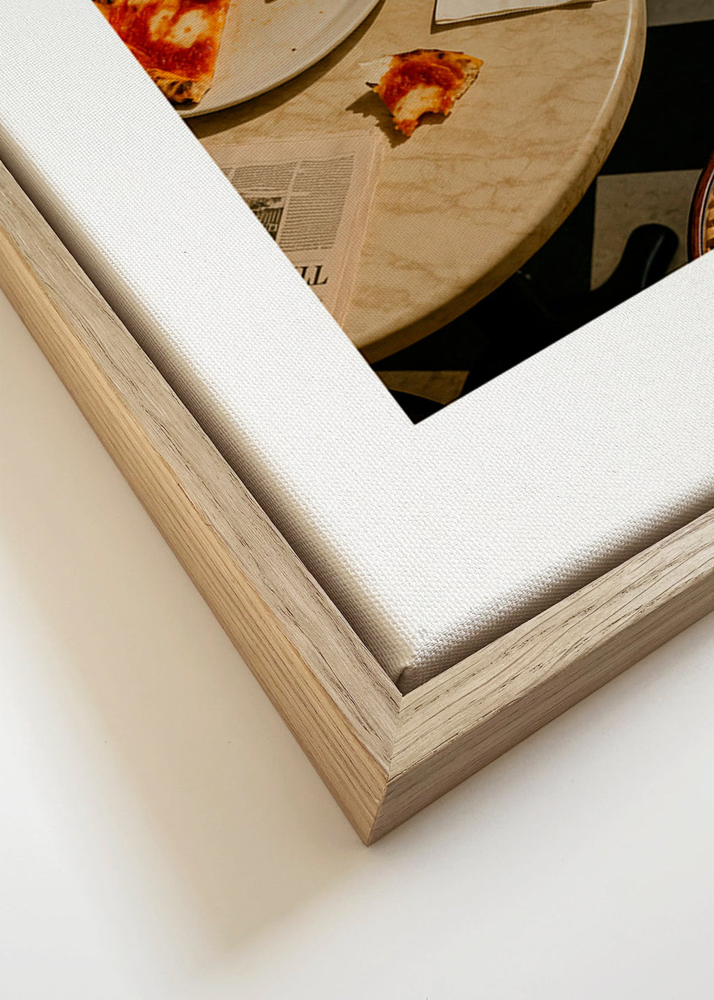 Cuadro de cocina con pizza sobre mármol – Canvas detail