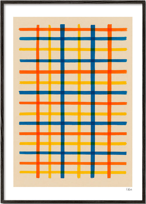 Cuadro geométrico rejilla de colores – Black Frame