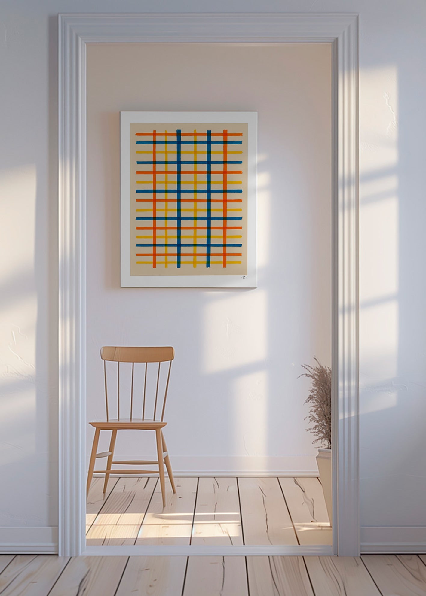 Cuadro geométrico rejilla de colores – Canvas