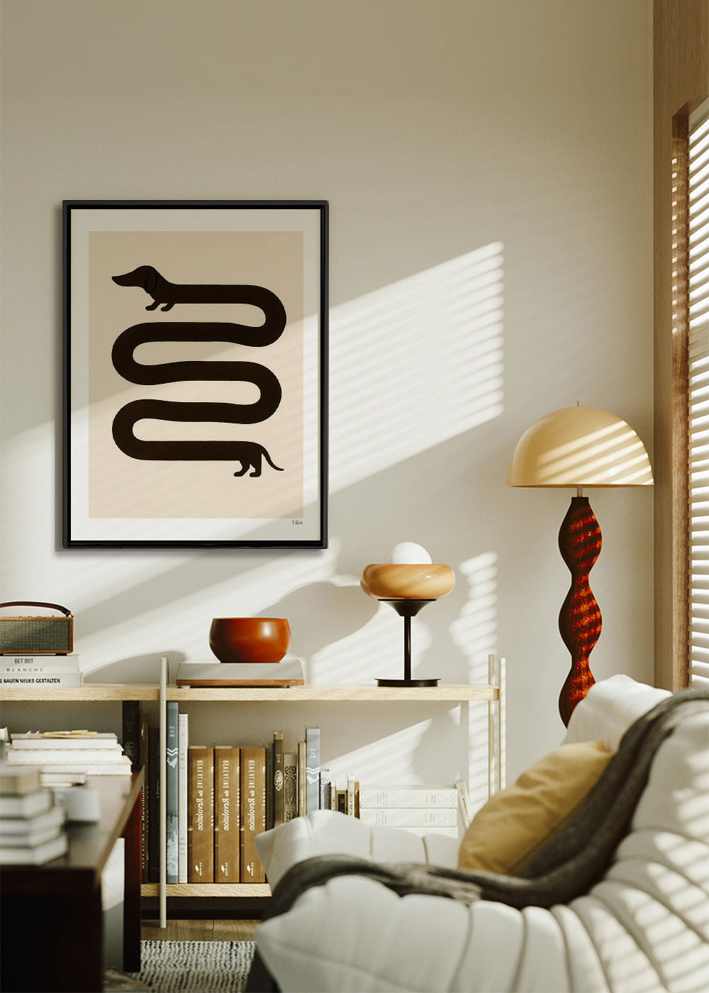 Cuadro perro alargado minimalista – Canvas2