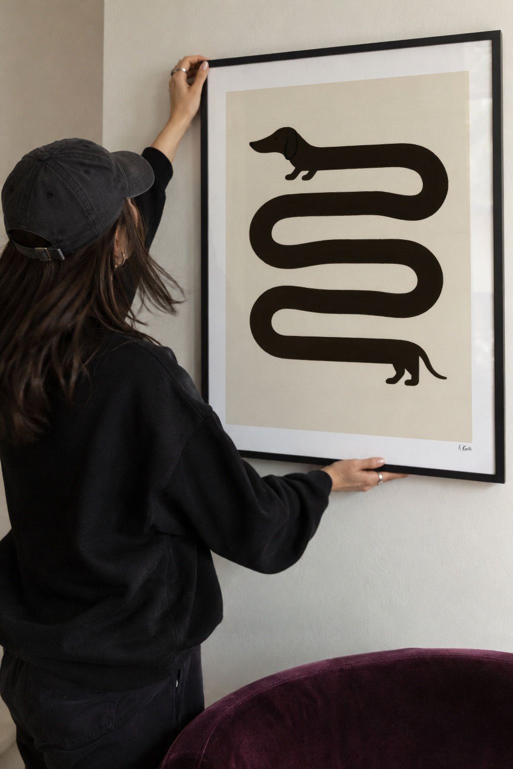 Long Dog - Framed poster detail