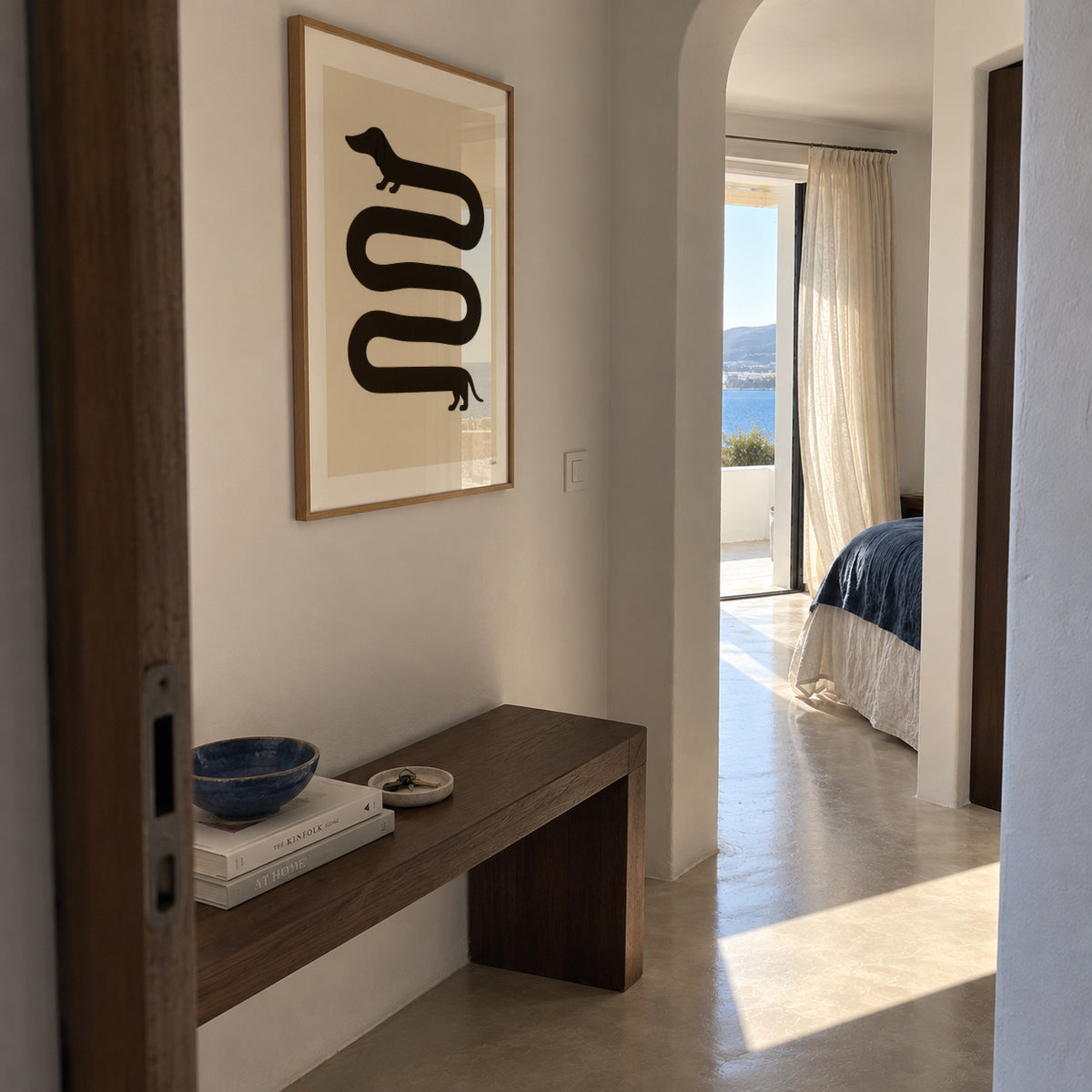 Long Dog - Framed poster in an interior