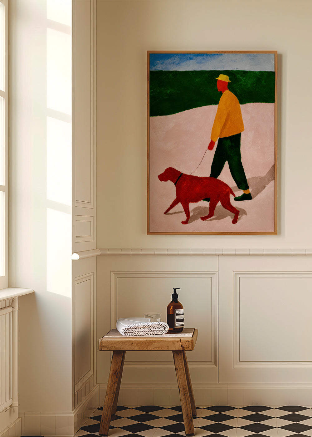 The Red Leash - Framed poster in an interior