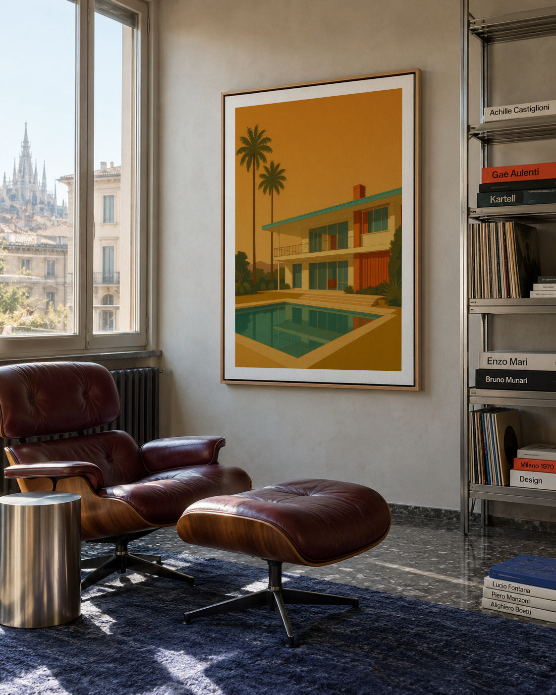 Golden Hour Oasis - Framed canvas in an interior