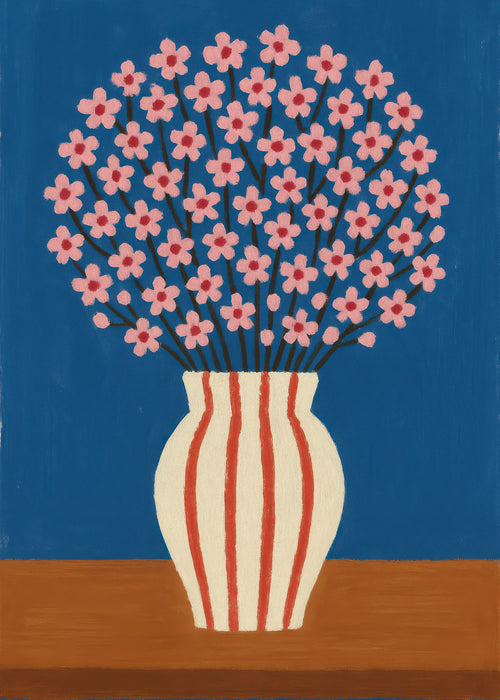 Blue Vase Bloom - Unframed art print