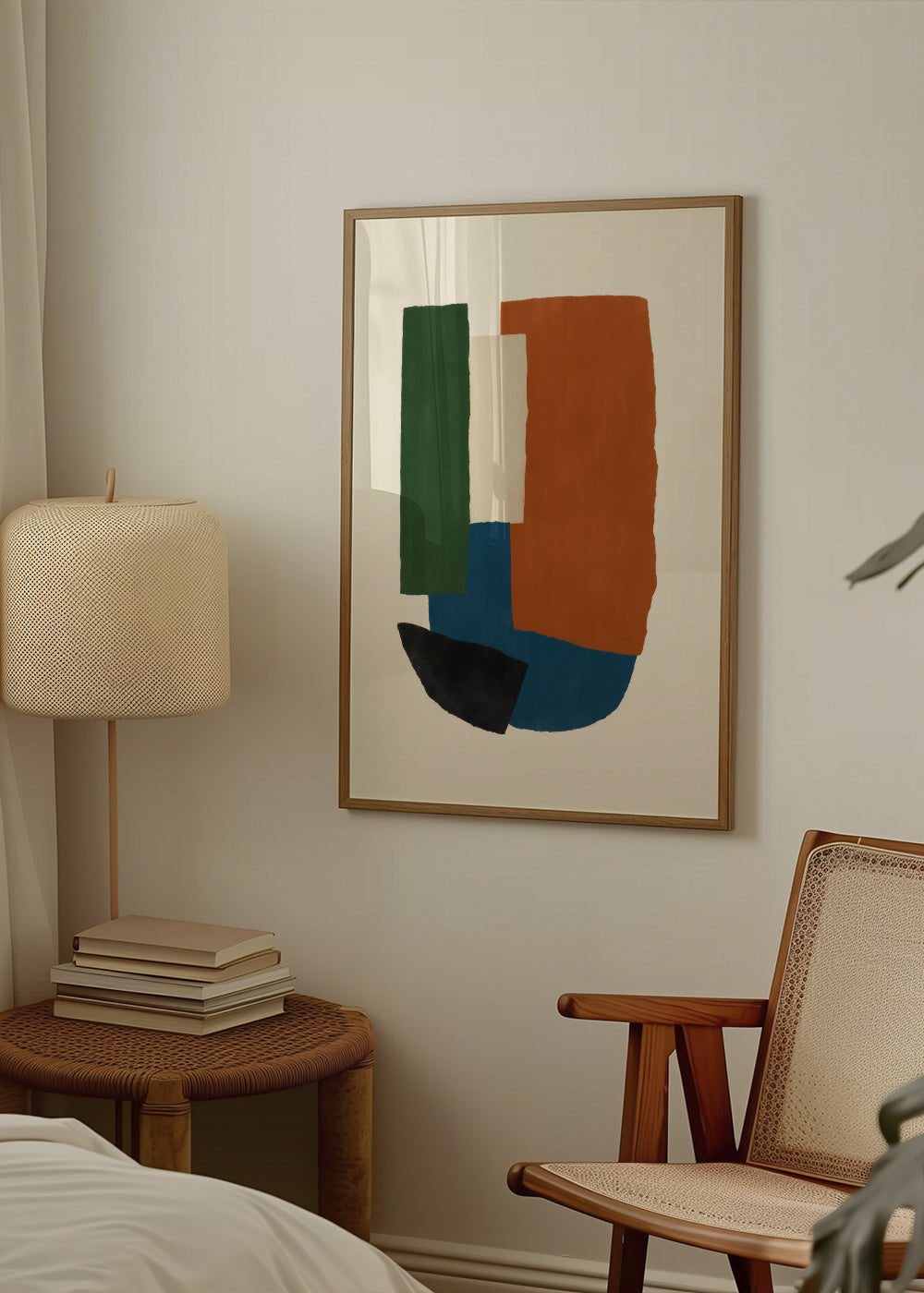 Earthy Stack - Framed poster in an interior