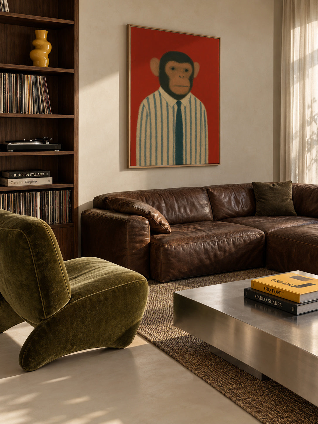 Professional Primate I - Framed canvas in an interior