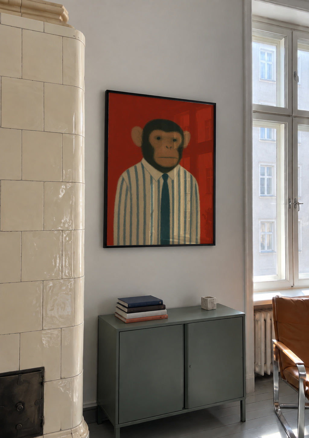 Professional Primate I - Framed poster in an interior