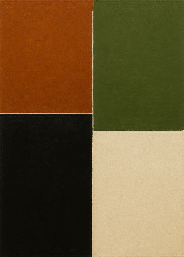 Cuadro geométrico de bloques en tonos tierra