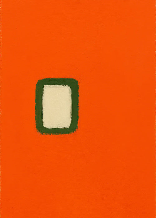 Cuadro minimalista naranja con rectángulo central