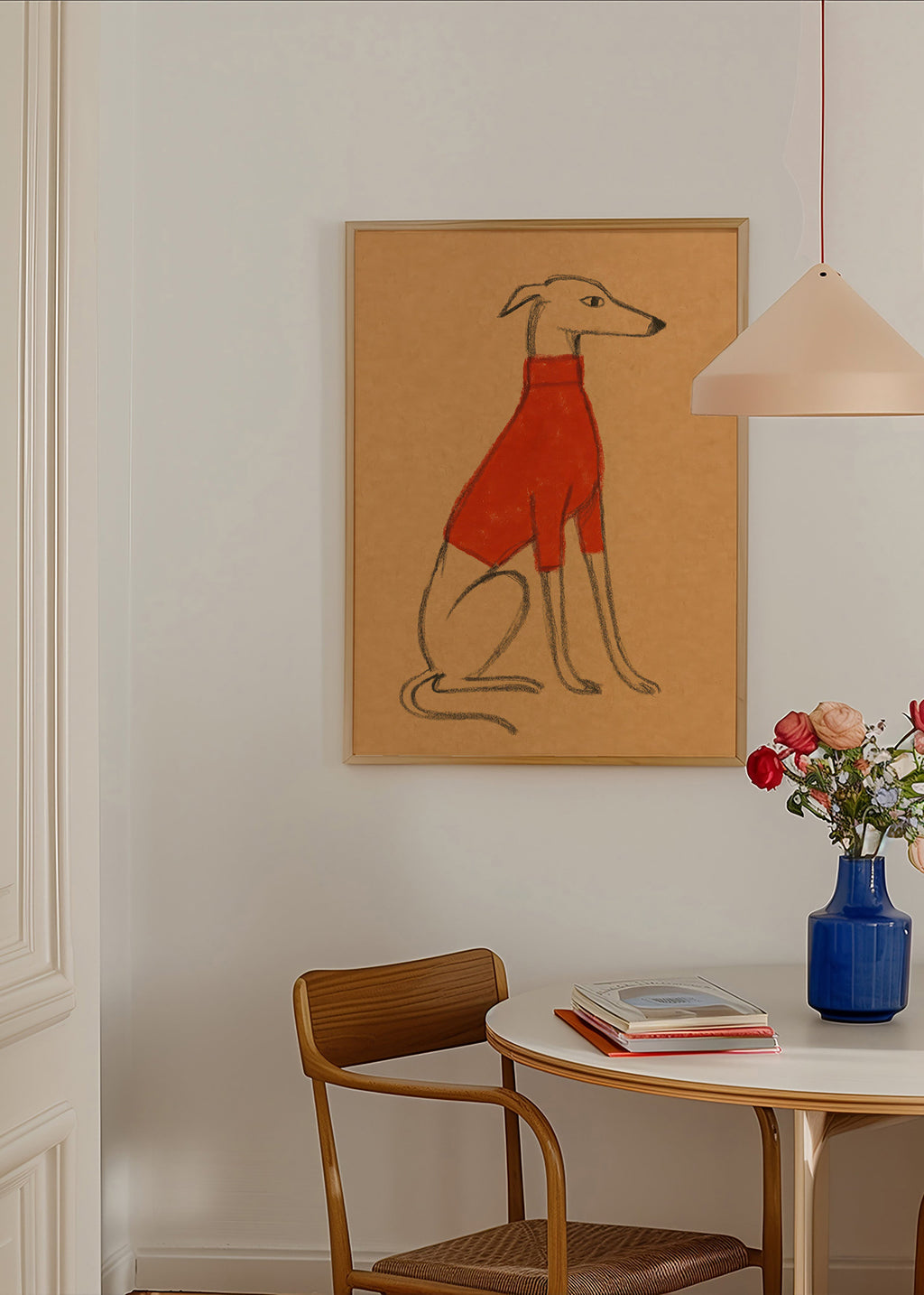Ilustración de galgo con jersey rojo – Product3
