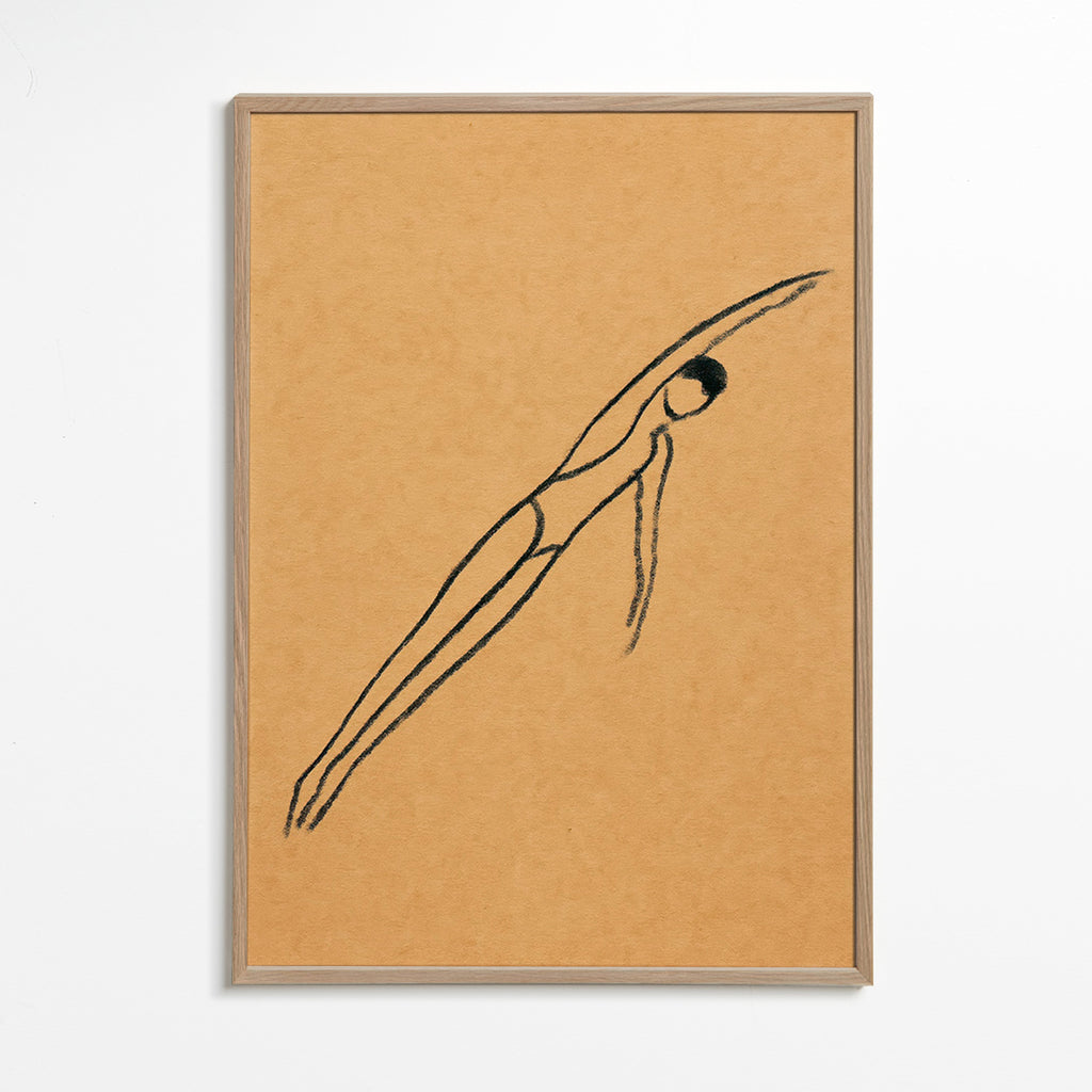 Ilustración de figura en suspensión – Oak Frame