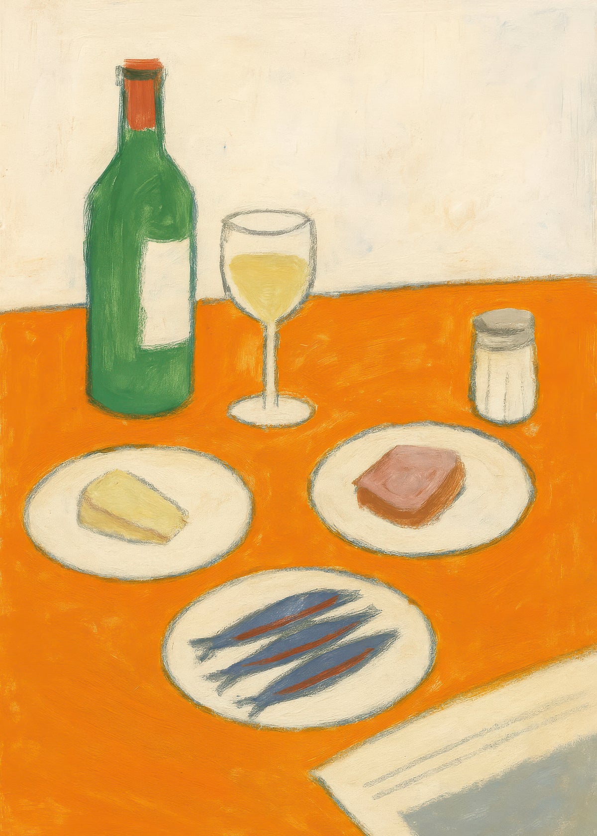 Still Life with Sardines - Unframed art print