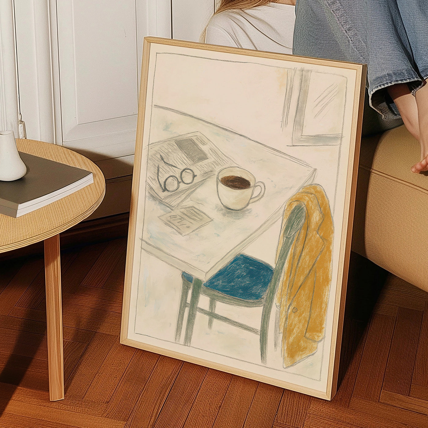 Cuadro de cocina con taza y abrigo informal – Product1