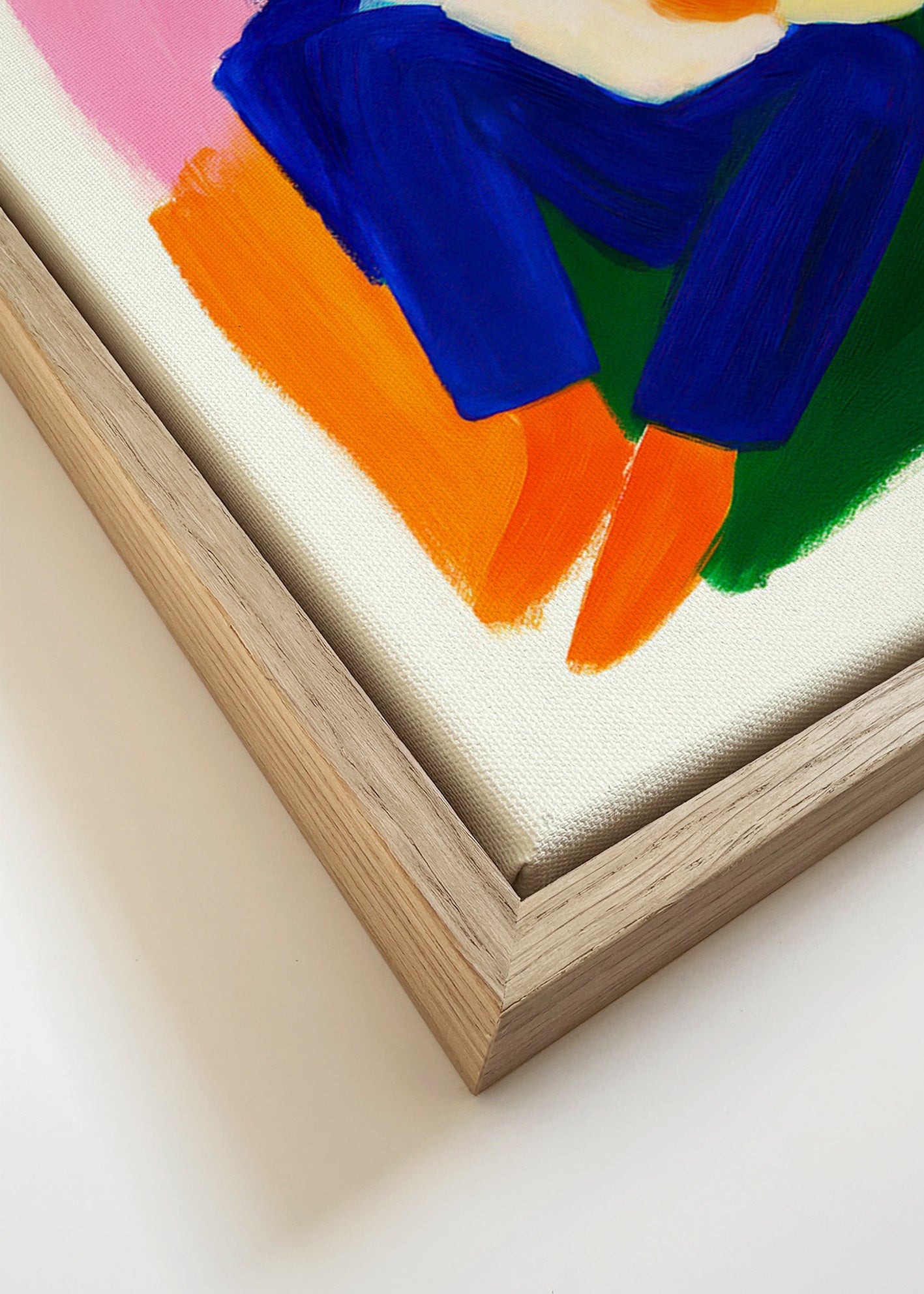 Ilustración de figura sentada en colores vibrantes – Canvas detail