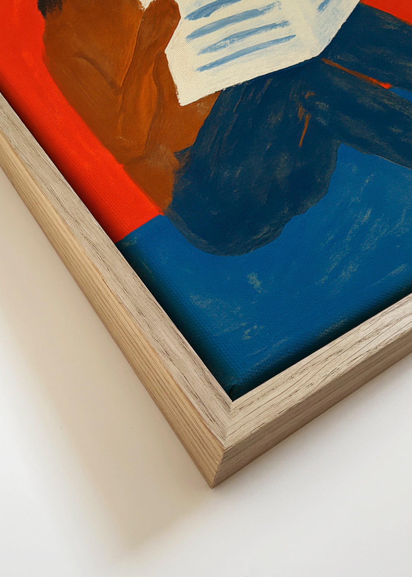 Cuadro de caballo leyendo el periódico – Canvas detail