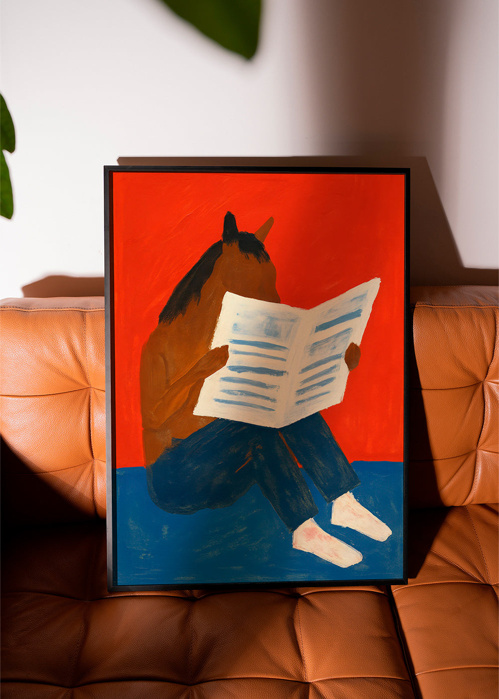 Cuadro de caballo leyendo el periódico – Product2