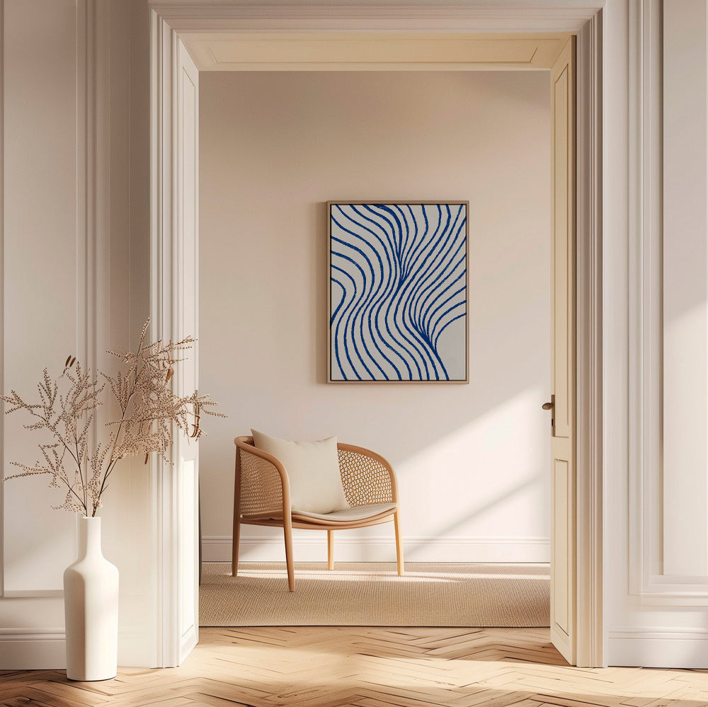 Cuadro abstracto de ondas azules – Canvas2