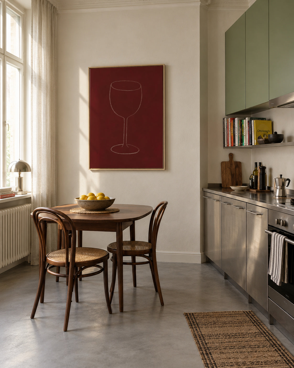 Wine Silhouette - Framed canvas in an interior