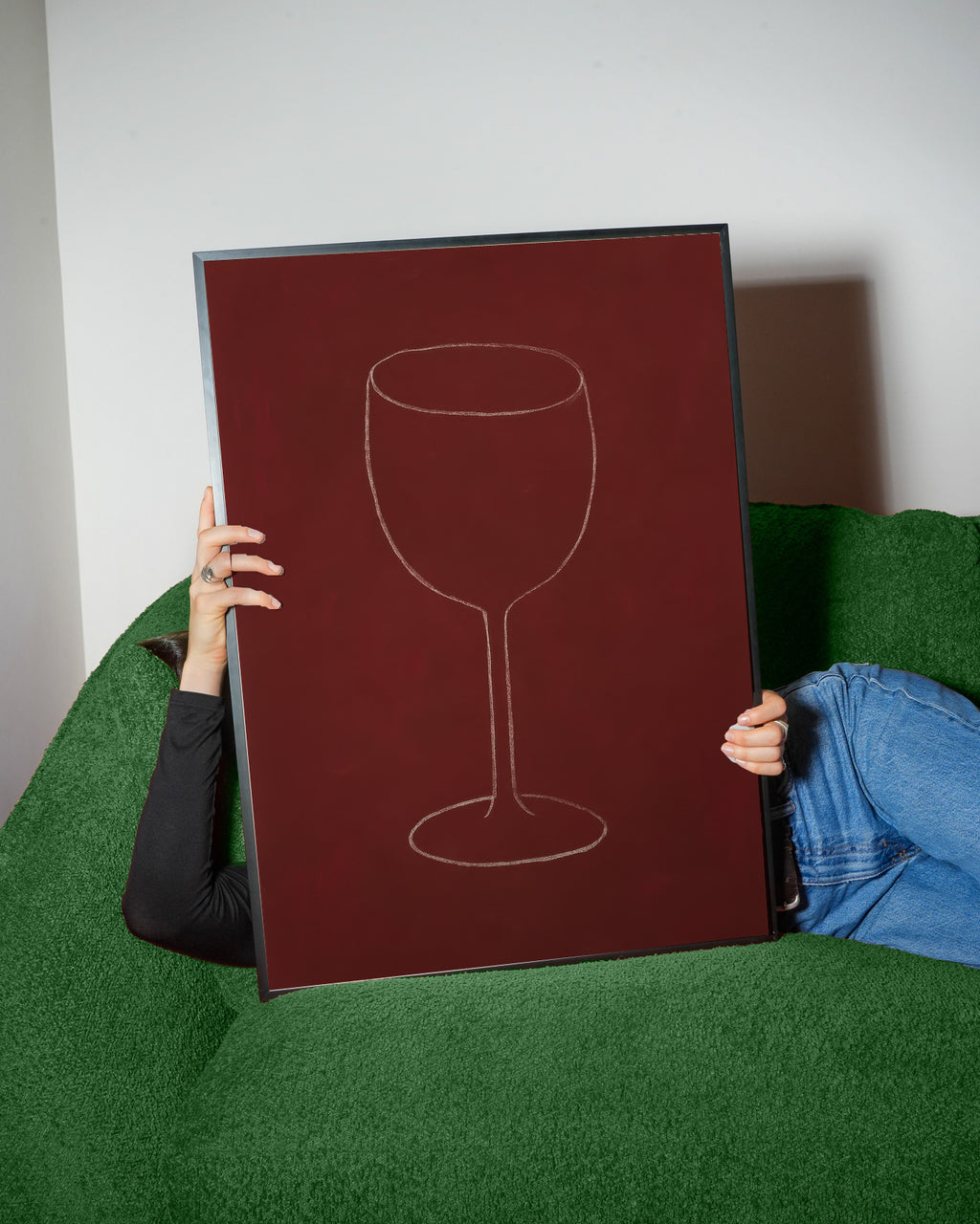 Wine Silhouette - Framed poster detail