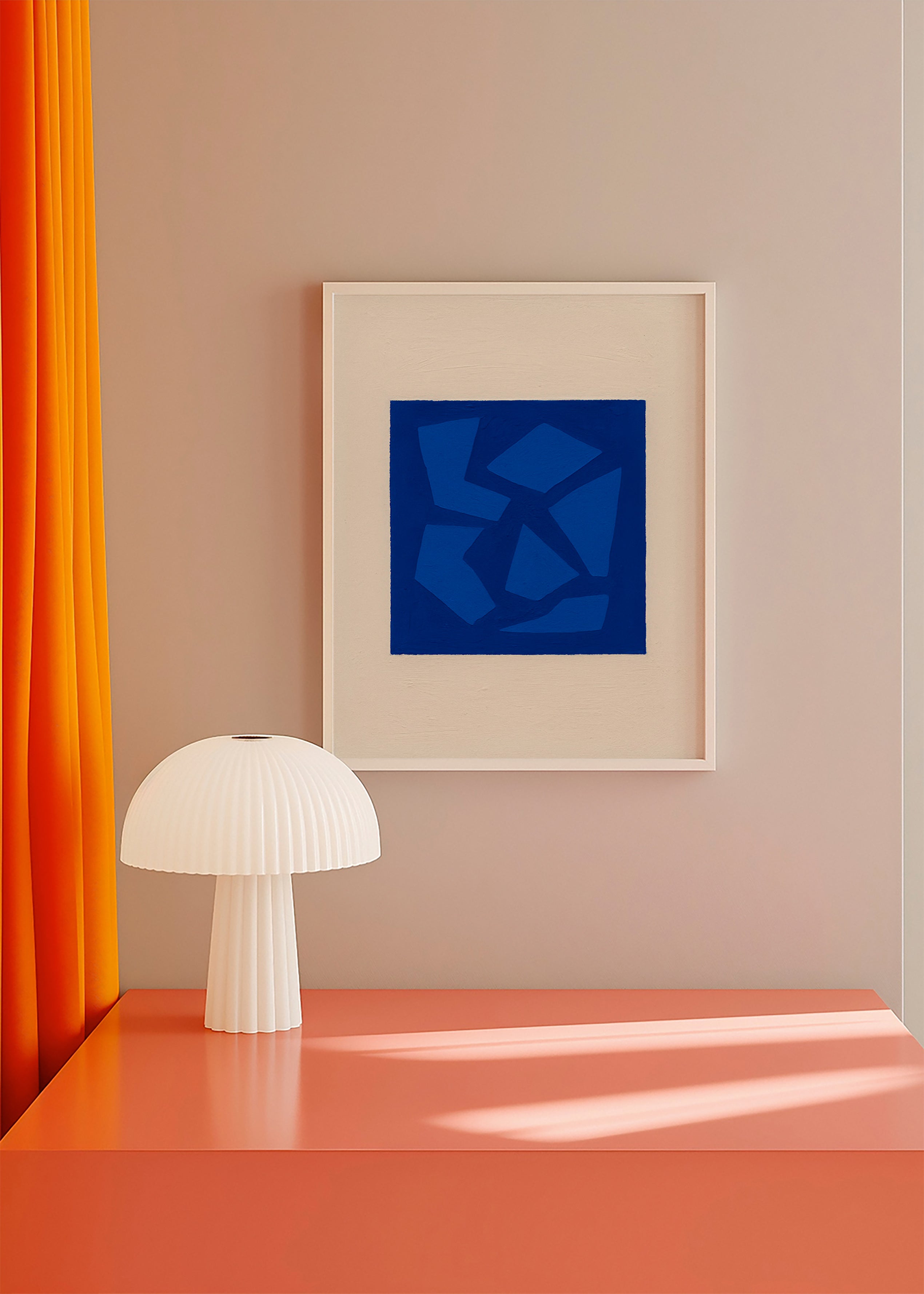 Cuadro abstracto azul con formas fragmentadas – Product2