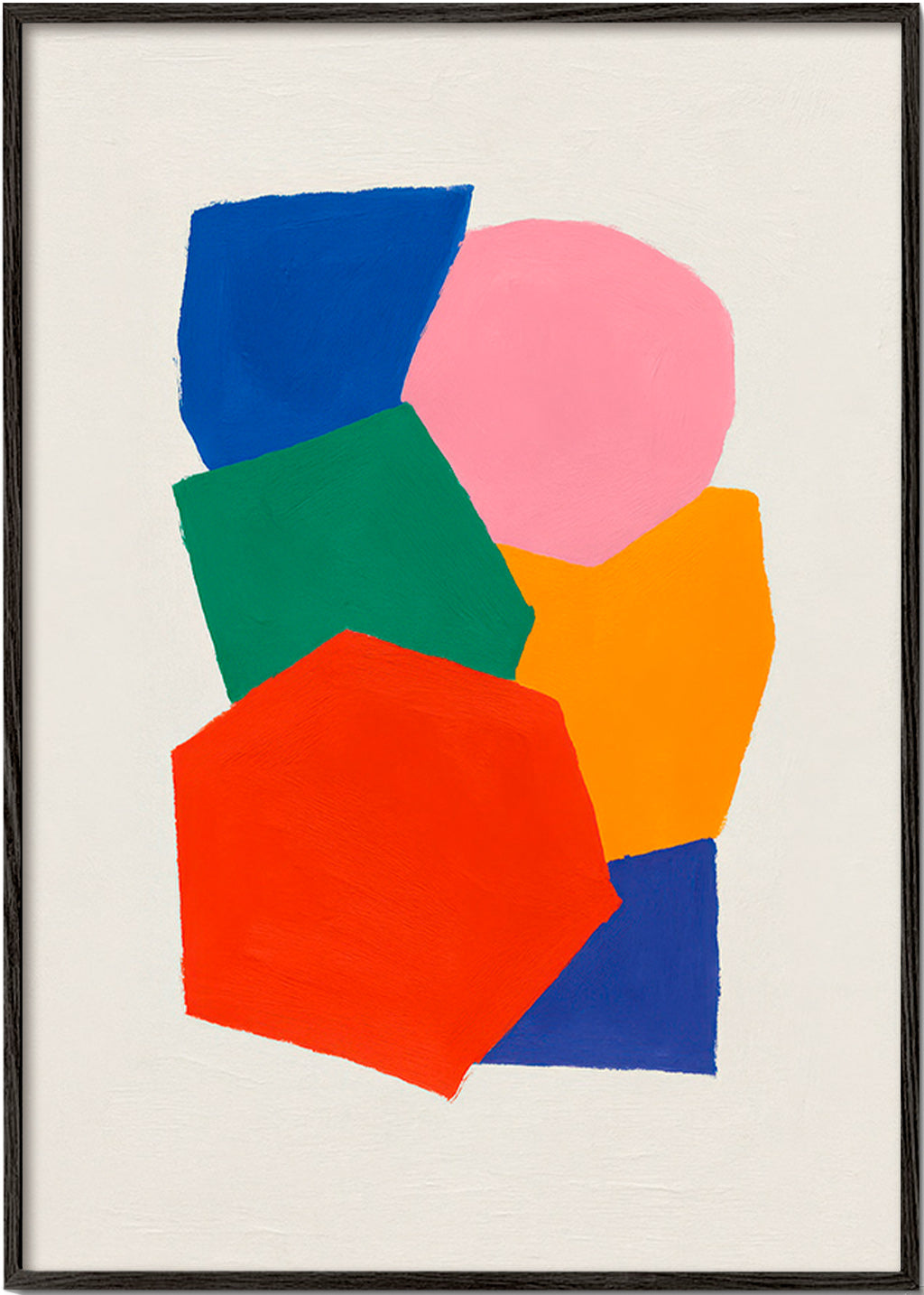 Cuadro geométrico de formas apiladas y color – Black Frame