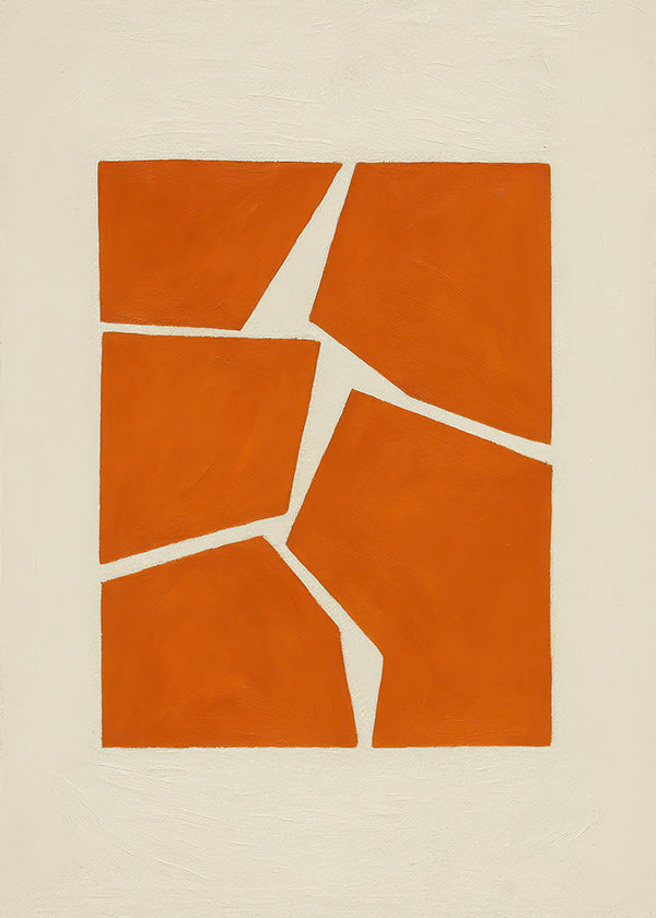 Cuadro geométrico fragmentos terracota