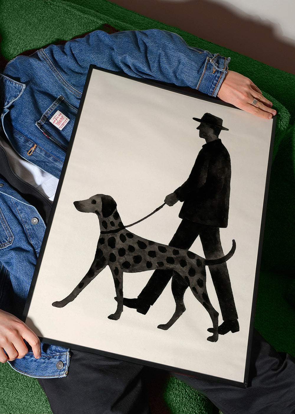 Cuadro perro paseando en silueta – Product1