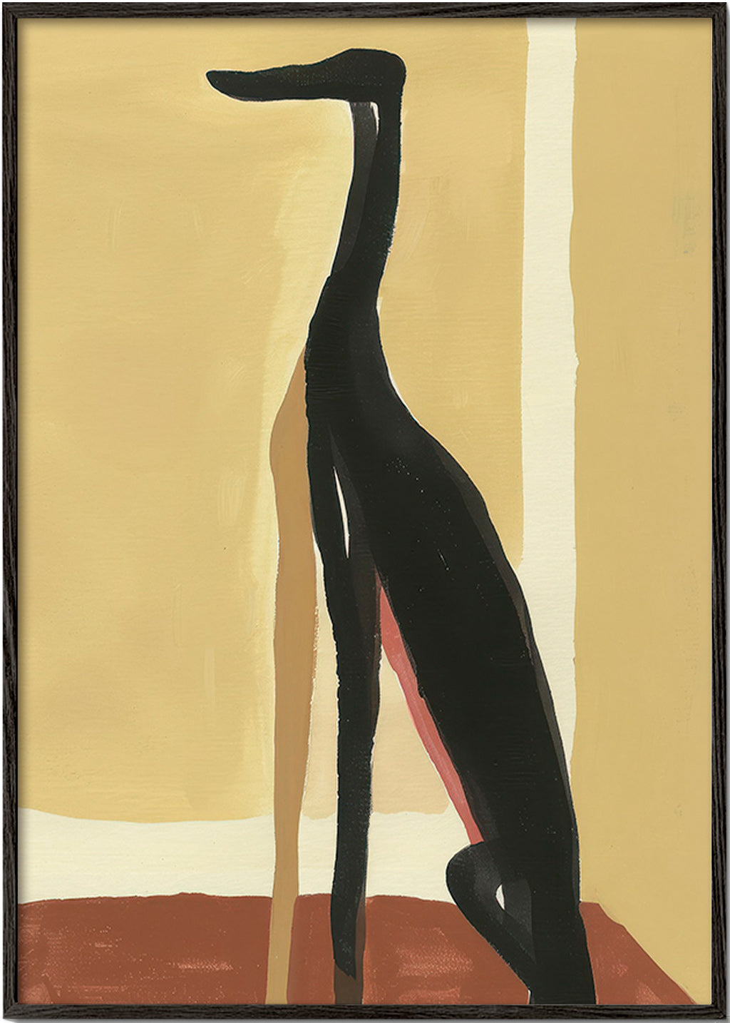 Cuadro galgo en perfil minimalista – Black Frame