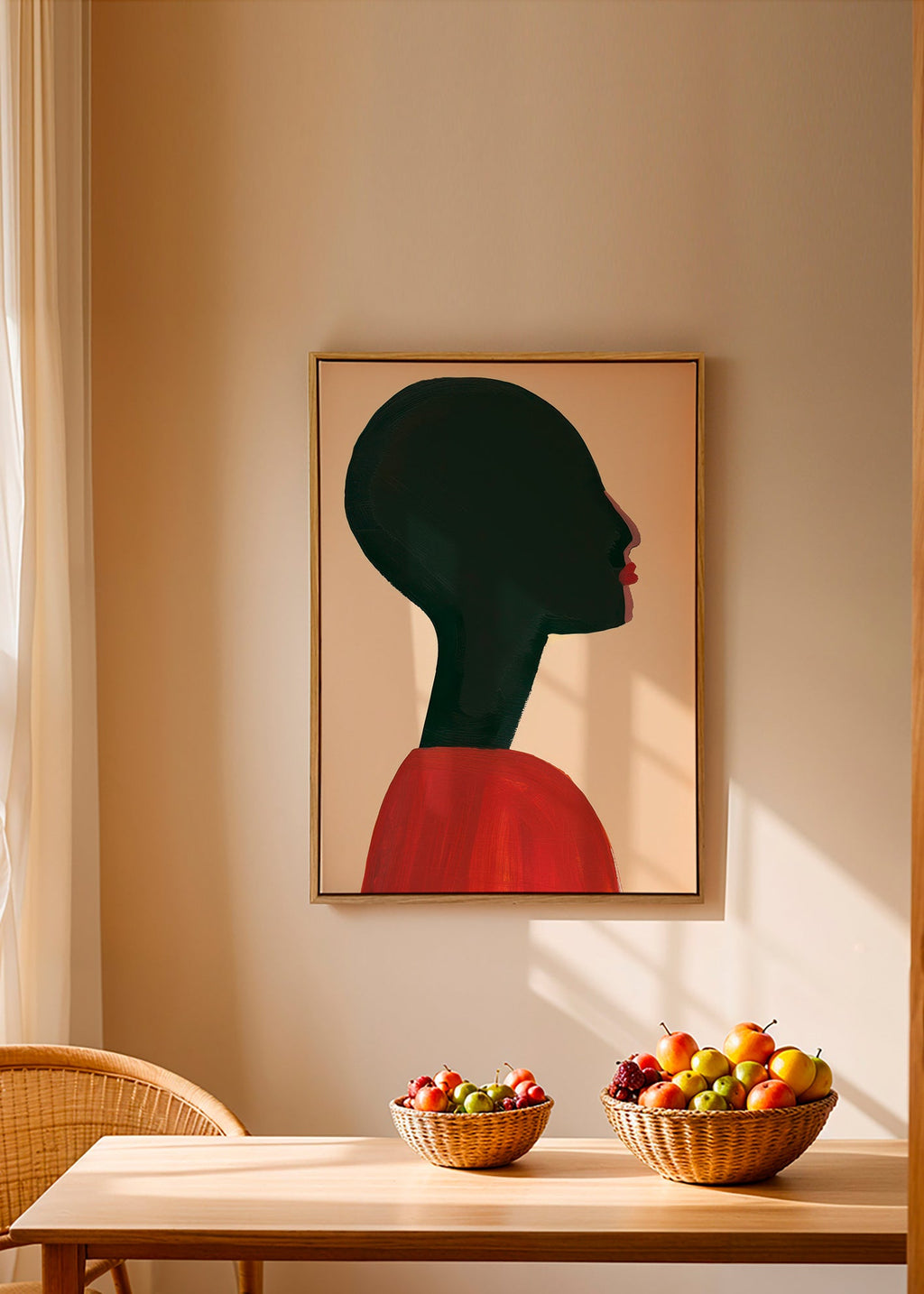 Ilustración: perfil estilizado en rojo – Canvas2