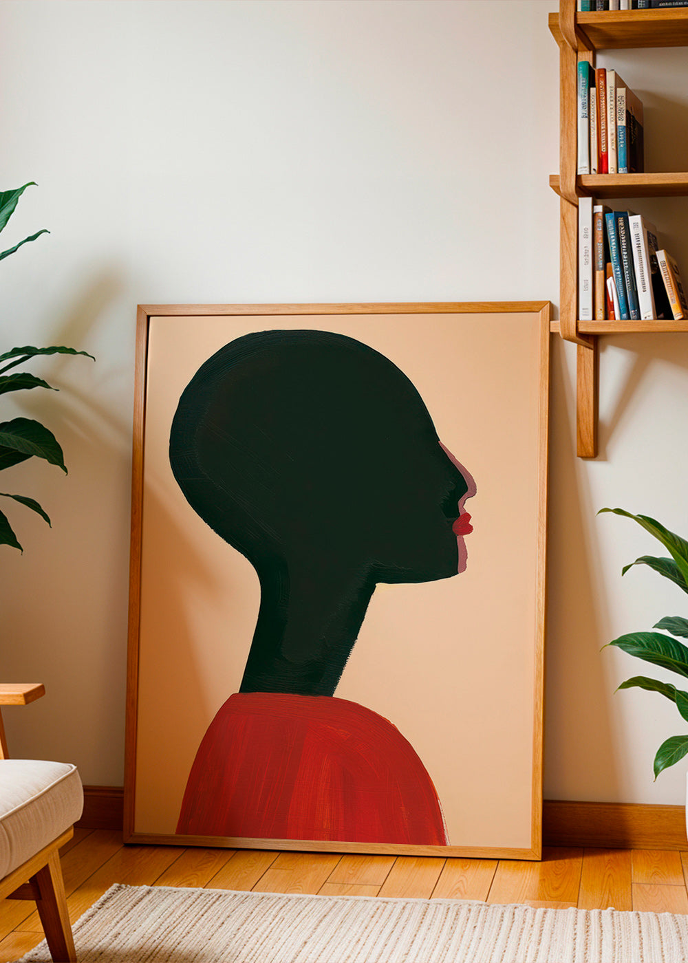 Ilustración: perfil estilizado en rojo – Product2