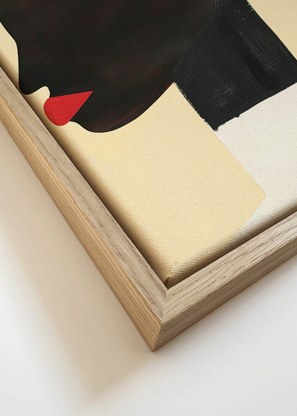 Ilustración de perfil con labios rojos – Canvas detail